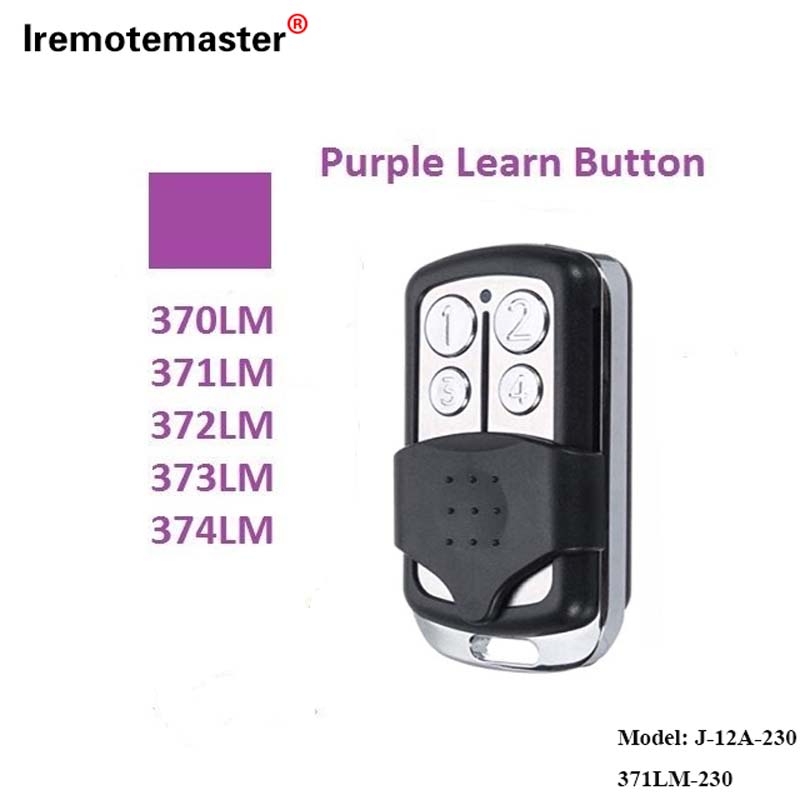 För 370LM, 371LM, 372LM, 373LM, 374LM Purple Learn Button 315MHz Rolling Code