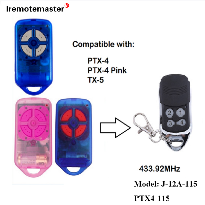 För PTX4 433,92 MHz Gate Garage Door Fjärrkontroll Rolling Code